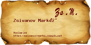 Zsivanov Markó névjegykártya